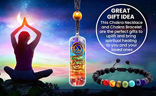 M&N Jewelry Designs Crystals And Healing Stones - 7 Healing Energy Chakra Stones, Natural Tiger Eye, Adjustable (Necklace And Bracelet) #TOP6