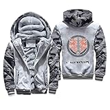 vzxatyop felpe con cappuccio invernali per uomini, fenrir wolf graphic full zip up heavyweight fleece sweatshirt, giacca vichinga foderata in sherpa cappotto,camouflage 1,l