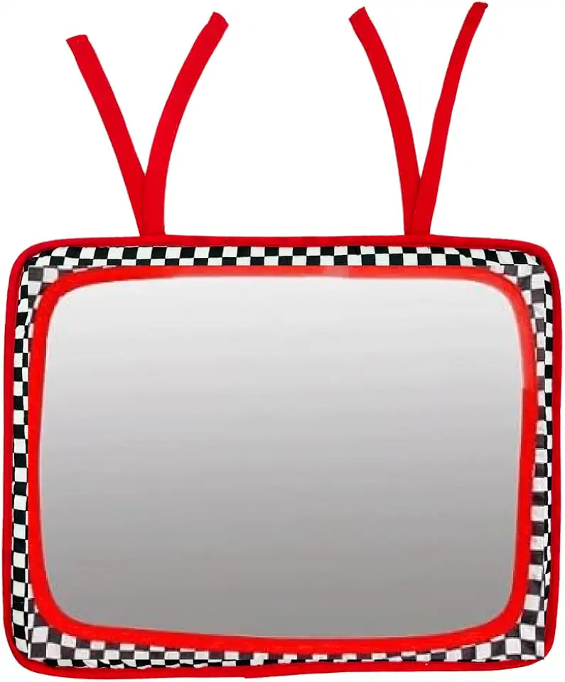 Baby Mirror, Crib or Car or Floor, Reversible Mirror for Baby, Great Tummy Time Toy, High Contrast Toy, Easy to Attach, Lightweight, Portable, Shatterproof, Safe, Wipe Clean by Genius Babies