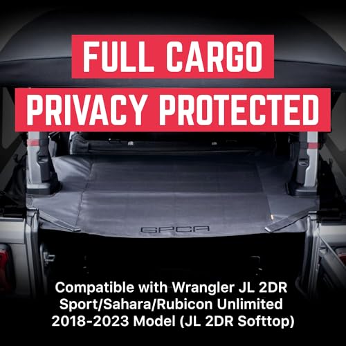 Image of GPCA Cargo Cover for Jeep Wrangler 2018-Present, JL 2-Door Soft Top