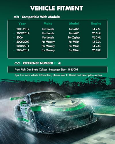 Image of SCITOO Front Right Brake Caliper With Bracket 18B5001 Compatible For Ford For Fusion 06-12,For Lincoln For MKZ 07-12,For Lincoln For Zephyr 06,For Mazda 6 06-13,For Mercury For Milan 06-11