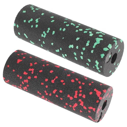 Totority 2pcs Mini Exercise Foam Roller Set, Ligero y portátil, columnas huecas para masaje muscular en verde y rojo para entrenamiento en casa miniatura 1