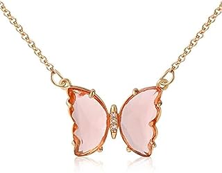 سلسلة حريمي وبناتي، طوق ضيق على شكل فراشة فضية، قلادة كبيرة مجوفة على شكل فراشة، مجوهرات حريمي وبناتي