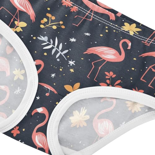 Wusikd Flamingo Girls' Underwear Cotton Flowers Leaves Girls Briefs Soft Toddler Underwear 2T4