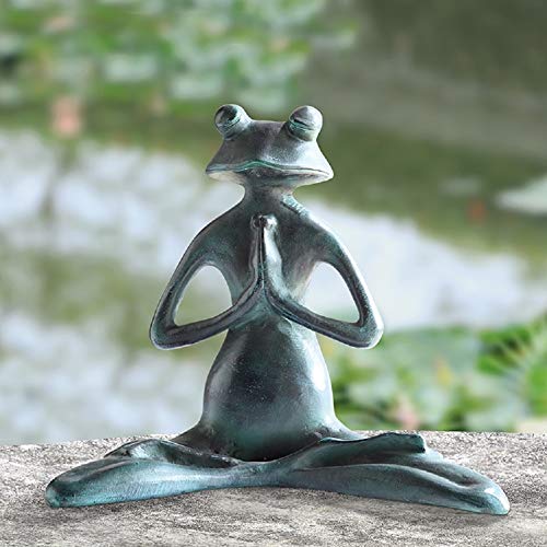 Spi Home Meditating Yoga Frog Garden Sculpture 21091 - Aluminum Outdoor Statue #TOP13
