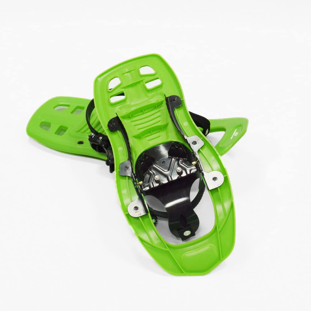 outdoorer Schneeschuhe Kinder SnowDino in Grün – robuster Kunststoffrahmen, für Kinder bis Schuhgröße 36