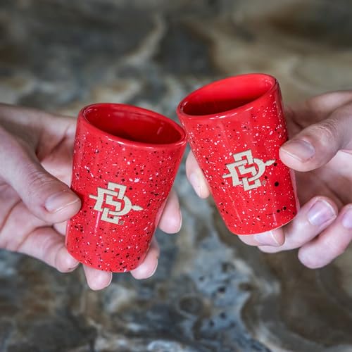 Verre à shot SDSU céramique gravé laser, cadeau idéal fan NCAA