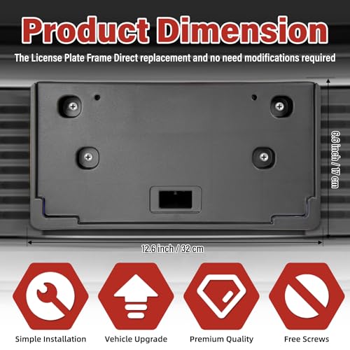 Image of License Plate Bracket Accessories for Chevrolet Cruze 2011 2012 2013 2014, Front Bumper License Plate Holder Replacement Frame Black Mount