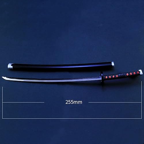 Miniatura 2 de QIDUDZ Demon Slayer - Espada samurái de metal de 10 pulgadas, modelo de cuchillo Katana, figuras de acción, colección de juegos, juguetes de espada,