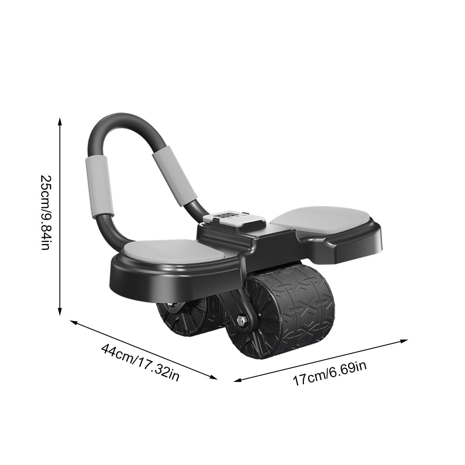 Generic Ruota addominale a rimbalzo automatico, regolabile, attrezzatura per allenamento addominale, ruote per esercizi per addominali, ruota compatta per fitness con timer e contatori, per palestra