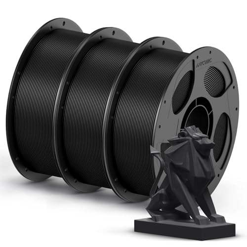 ANYCUBIC PETG Filament 1,75mm, Robustes und Langlebiges 3D Drucker Filament, Geringe Verzugneigung und hervorragende Schichthaftung, 3KG PETG Schwarz ANYCUBIC PETG Filament 1,75mm, Robustes und Langlebiges 3D Drucker Filament, Geringe Verzugneigung und hervorragende Schichthaftung, 3KG PETG Schwarz