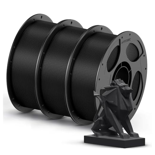 ANYCUBIC PETG Filament 1.75mm Bundle, 3D Printer Filament, Dimensional Accuracy +/- 0.02mm, Exceptional Toughness, Print with Most FDM 3D Printers, 1KG Reusable Spool, 3KG Black
