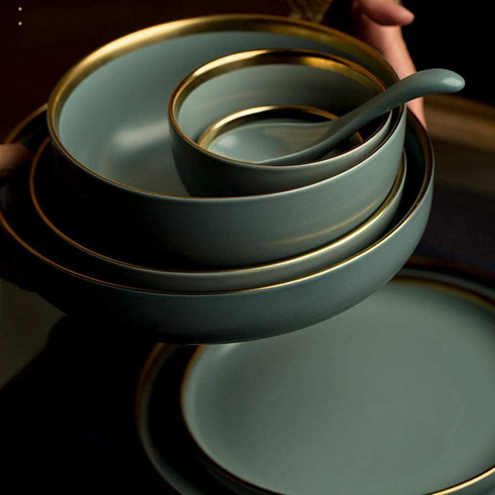 Ceramika zastawa stołowa, szaro-niebieska ceramiczna zastawa stołowa Phnom Penh połączenie matowego porcelanowego zestawu obiadowego nadaje się na bankietowe spotkanie rodzinne, 6 osób