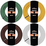 BEST CONNECTIONS 14 Gauge Automotive Primary Wire Bundle Set (4 25ft Rolls) Durable Primary/Remote, Power/Ground Electrical Wiring for Trailer, Car Audio, Lighting Circuits