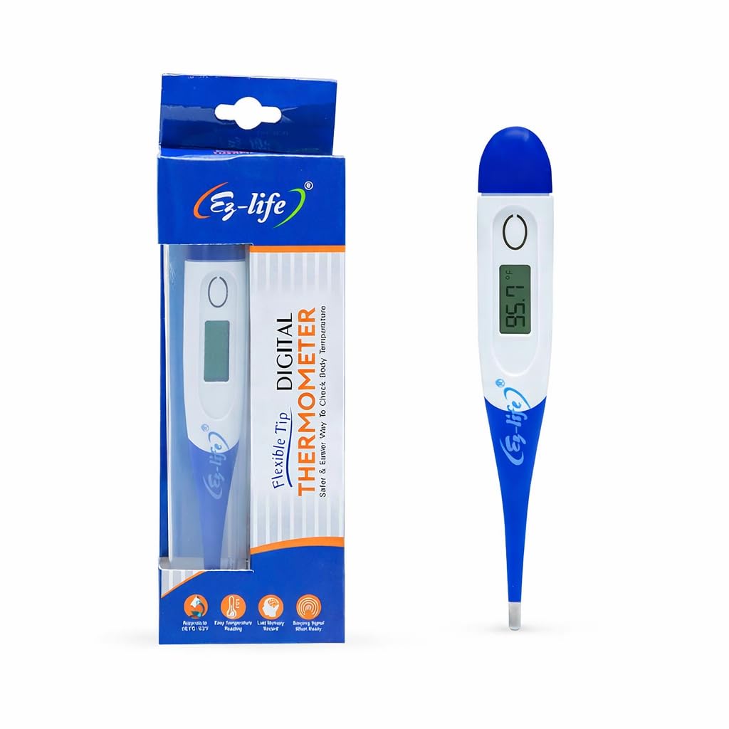 EZ=LIFE Flexible Tip Digital Thermometer with One Touch Operation for Children and Adult, Plastic-picture-27