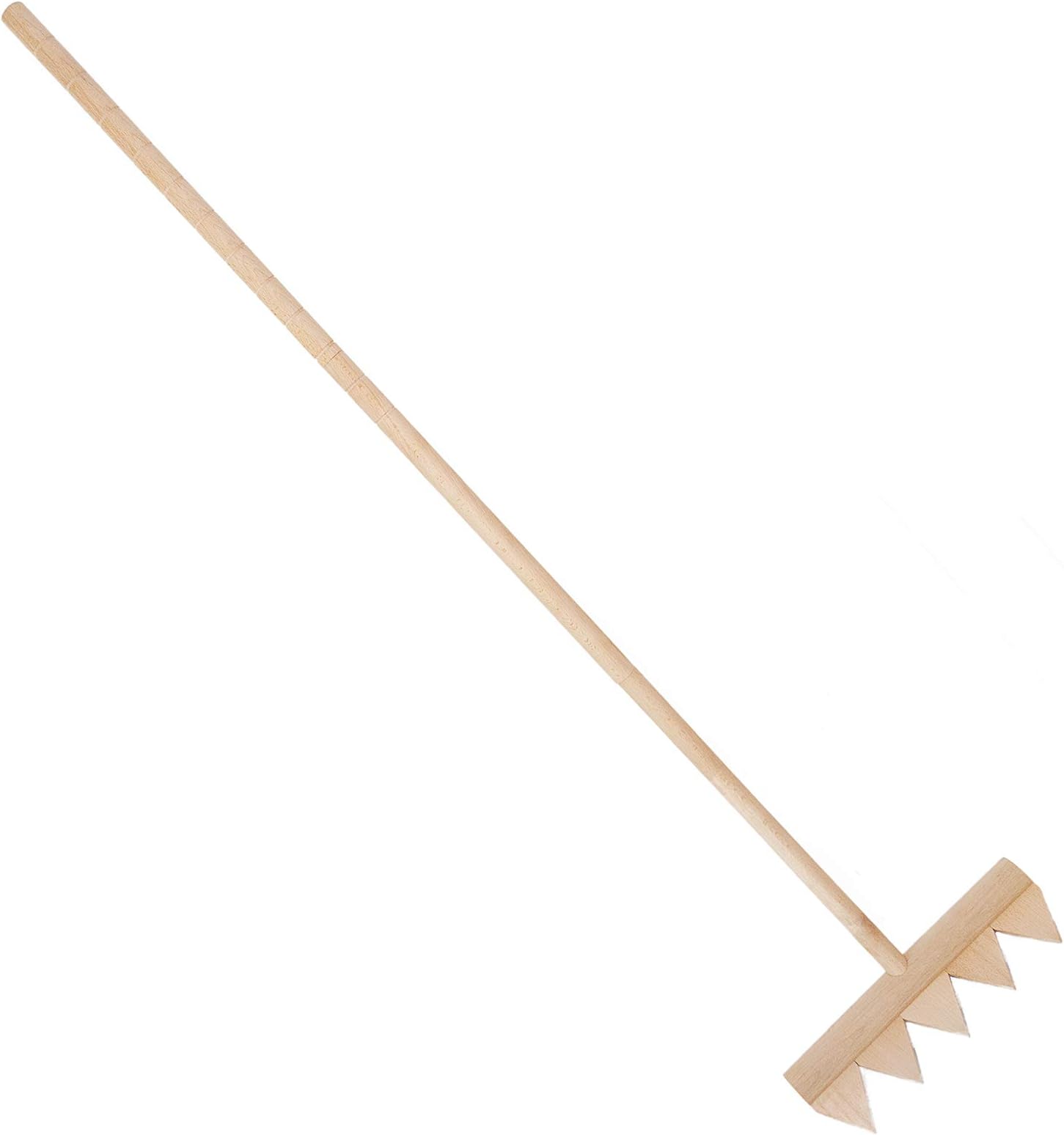 Outdoor Zen Garden Rake Large - Japanese Sand Rock Garden Rake Tool - 48" Long 5 Tine Solid Oak - DIY Stress Relief Gifts for Adult