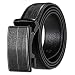 CIEORA Men's Dress Belt Genuine Leather Ratchet with Automatic Buckle,Trim to Fit (Z08Blackgrey, 110cm(30-39 inch waist))