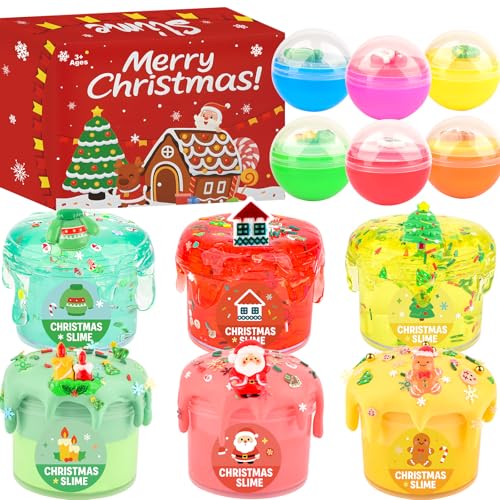 6 Pack Slimes, Christmas Slime Kids, Butter Slime kit for