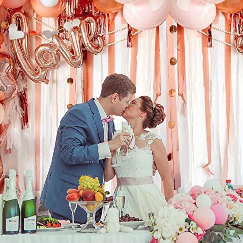 Crepe Paper Streamers, 10 Rolls 820Ft Rose Gold Party Streamers Wedding Birthday Decorations Supplies Streamer For Wedding Bachelorette Bridal Valentines Baby Shower Gender Reveal Diy Craft Backdrop #TOP4