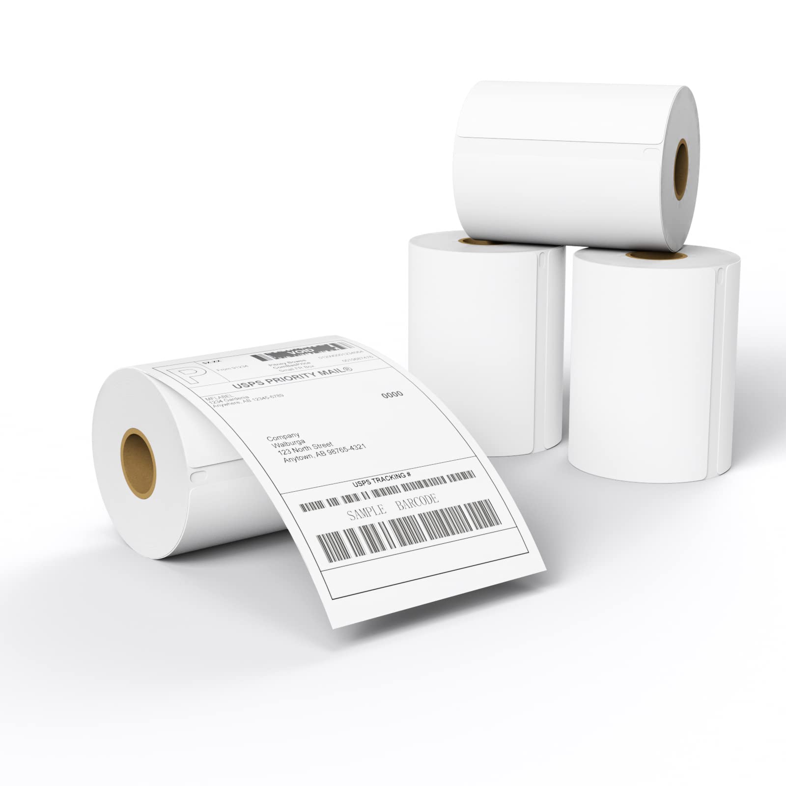 MFLABEL 4x6 Direct Thermal Shipping Labels - 4 Rolls, 220 Labels/Roll, Perforated Postage Paper with Alignment Hole, Compatible with 4XL LabelWriter 1744907 & 1755120, Rollo for USPS, UPS