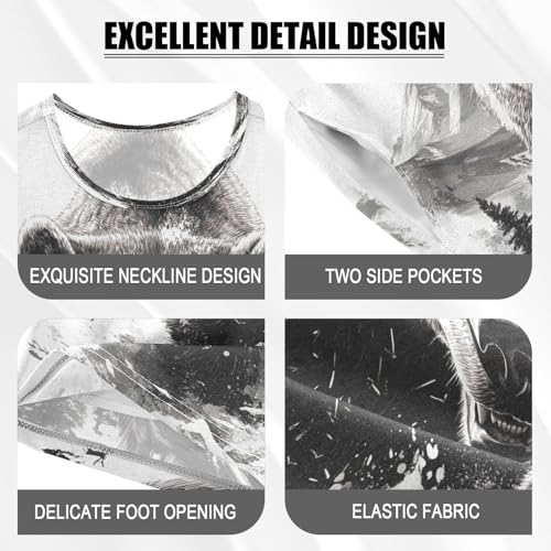 ALAZA Bear Black White Pajamas Set Short Sleeve Cotton Sleepwear Summer Pjs 2 Piece 5-14Y4