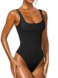 Women's Sexy Basic Bodysuit Sleeveless Double Lined Slim Fit Tank Tops