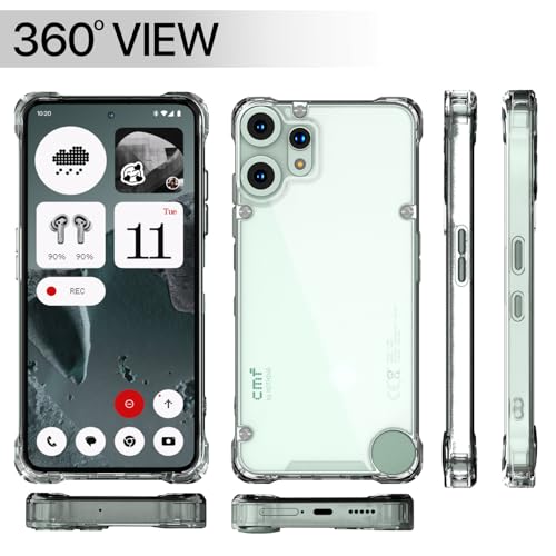 Image of Outlouders Back Cover for CMF by Nothing Phone 2 Pro 5G Clear Transparent PC + TPU | Raised Edges | Shockproof Protection Bumper Case (Transparent)