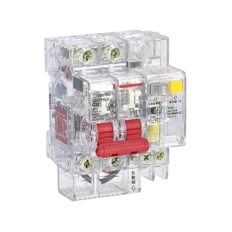 Disjoncteur de fuite miniature transparent 2P C60 avec pouvoir de coupure 4,5kA