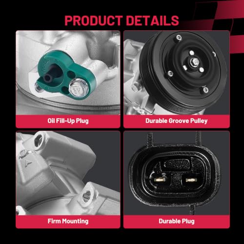 Image of BDFHYK 68328 Air Conditioning A /C Compressor Compatible with Scion xD 2008-2014 L4 1.8L, Compatible with Toyota Corolla 2009-2010 L4 1.8L, Matrix 2009-2010
