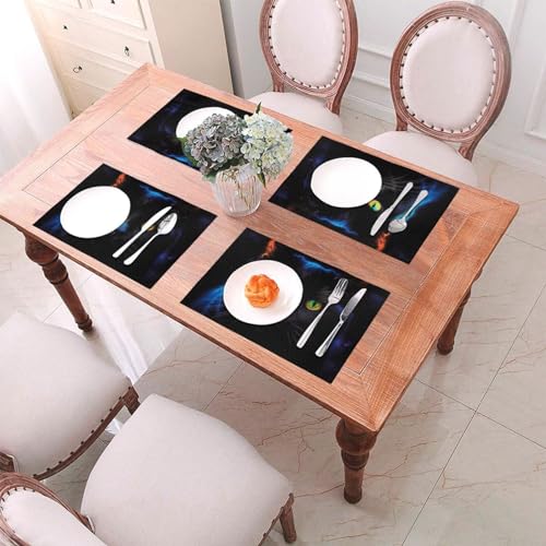 Set de table PVC chat noir lavable 45x30 cm | Lot de 4 - 7