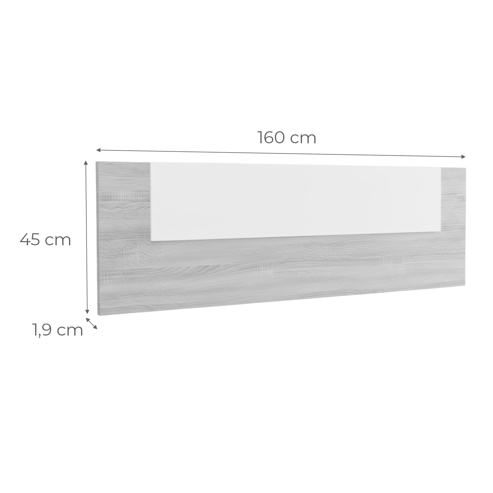 amuéblate Online - Cabecero de Matrimonio Nico de 160 x 45 cm | Práctico y Elegante | Fácil de Montar, Color Cambria-Blanco (para Cama Desde 150 y 160)