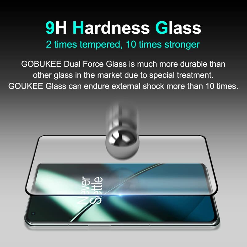 Image of For Oneplus 11 5G Tempered Glass Front Full Glue Screen Protector Full Screen Coverage [Edge to Edge] Slim Tempered Glass 9H Hardness Protector For Oneplus 11 5G Black