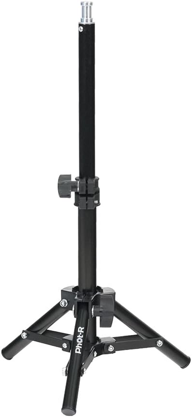 40cm Mini Studio Light Stand Adjustable 2-Section Lightweight Aluminium Tripod Support with 1.3ft maximum height for Photo Studio Lighting Reflectors, Softboxes, Umbrellas, Backgrounds