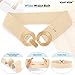 Waist Wow Straw Woven Elastic Belt for Women Fashion Wide Belts Stretchy Boho Belt Ladies Beach Dress Belt with Gold Buckles,beige,35
