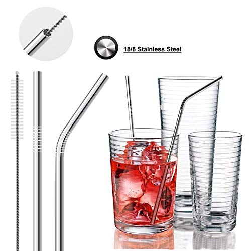 Portable utensils silverware flatware set, Travel Camping Cutlery set, 8-Piece including Knife Fork Spoon Chopsticks Cleaning brush Straws Portable bag, Stainless steel Flatware set (S size) - Thumbnail 4
