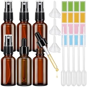 Spyrtb 6 Stück Braunglas Sprühflasche Parfümzerstäuber