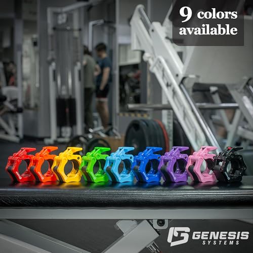 GENESIS SYSTEMS Olympic Barbell Clips 2 Inch Barbell Clamps Bar Collars Weight Quick Release - for Weightlifting - Image 5