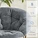 DUMOS Comfy Saucer Chairs Cozy Faux Fur Soft Lounge Cute Folding Bedroom Living Room Seat Flexible Reading Foldable Seating for Kids Adults Thick Padded Metal Frame Modern for Home Office Grey