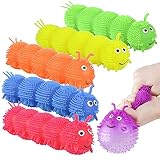 ArtCreativity Puffer Caterpillars, Set of 6, Squeeze Toys for Children in 6 Bright Colors, Kids’ Stress Relief Toys for Satisfying Sensory Feedback, Animal Party Decorations and Goodie Bag Fillers