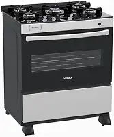 Fogao 5 Bocas Venax Picasso Vitreo Inox Gas Glp