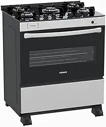 Fogao 5 Bocas Venax Picasso Vitreo Inox Gas Glp