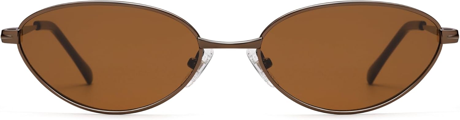 Appassal Retro Oval Cat Eye Sunglasses for Women, Vintage Metal Frame with Spring Hinge, Trendy Fashion Glasses AP3730