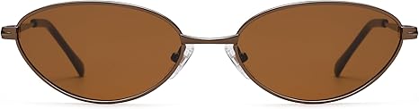 Retro Oval Cat Eye Sunglasses for Women, Vintage Metal Frame with Spring Hinge, Trendy Fashion Glasses AP3730
