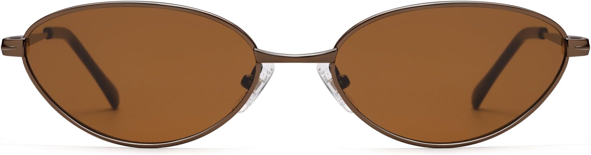 Retro Oval Cat Eye Sunglasses for Women, Vintage Metal Frame with Spring Hinge, Trendy Fashion Glasses AP3730