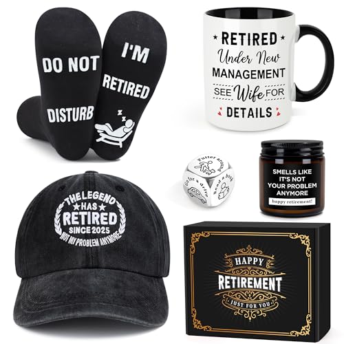 Retirement Gifts for Men 2025 Retired Gifts for Men Happy Retirement Decorations for Man...