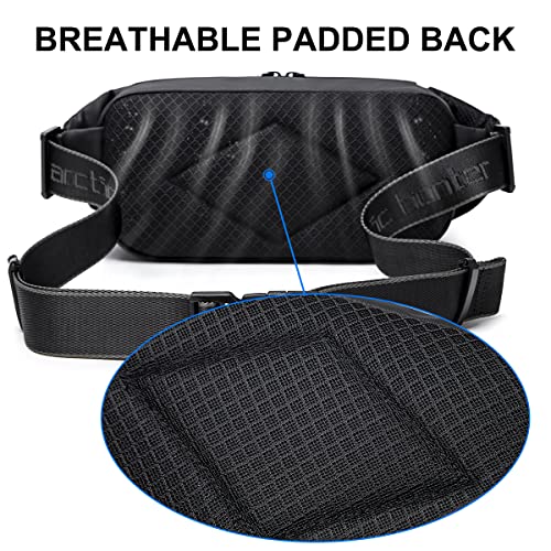 Arctic Hunter Large Fanny Pack for Men Stylish Mobile Chest Bag Sling Bag for Men Crossbody Multi-Pocket Waist Pouch for Daypack Water-Resistant Shoulder Side Bag for Travel,Black 6 51a1QJ32PpL