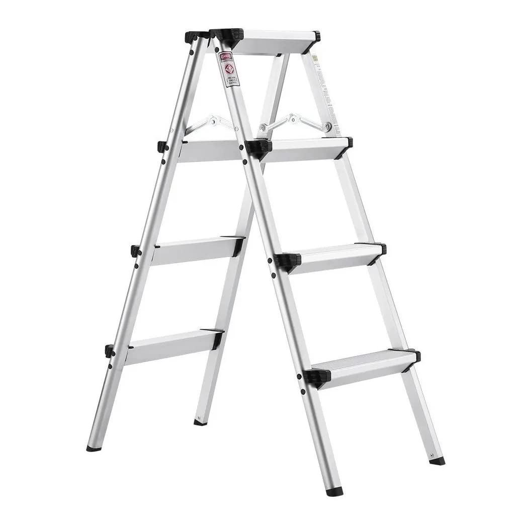 TREPPE Échelle en Aluminium Pliable Ciseaux Double Face 4 marches