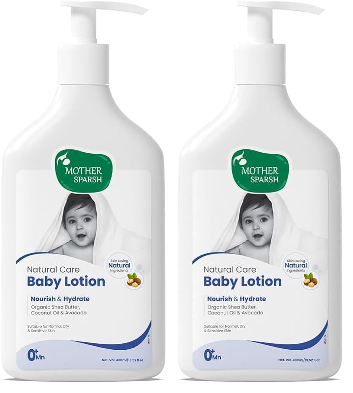 Mother Sparsh Natural Care Baby Body Lotion-400ml | Baby Lotion For All Skin Types | With Organic Shea Butter, Coconut Oil & Avocado | Suitable for Newborn Sensitive Skin (Pack of 2)-image-22