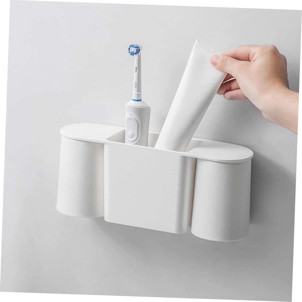 Amosfun Porta Spazzolino Da Denti Organizer Magnetico Da Parete Robusto E Facile Da Pulire Per Il Bagno