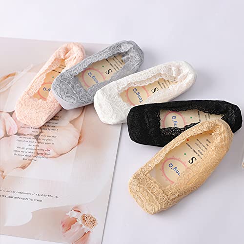 5Pairs Girls Lace No Show Socks Baby Toddler Girls Low Cut Non-skid Boat Socks Invisible Hidden Cotton Liner Sock2